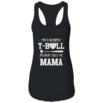 My Favorite T-Ball Player Calls Me Mama Baseball-T-Shirt & Tank Top-Women's Ideal Racerback Tank-Black