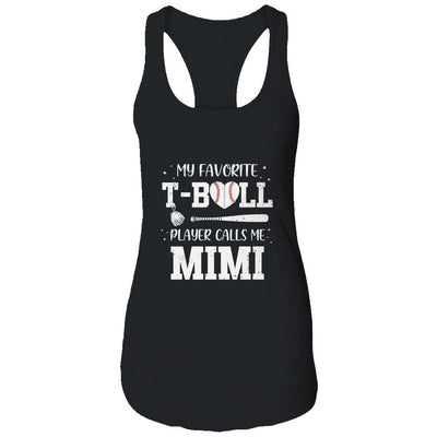 My Favorite T-Ball Player Calls Me Mimi Baseball-T-Shirt & Tank Top-Women's Ideal Racerback Tank-Black