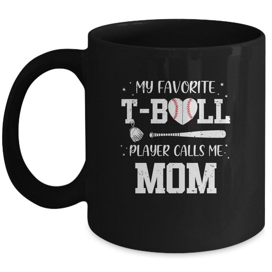 My Favorite T-Ball Player Calls Me Mom Baseball Mug-Coffee Mug-Mug-Black