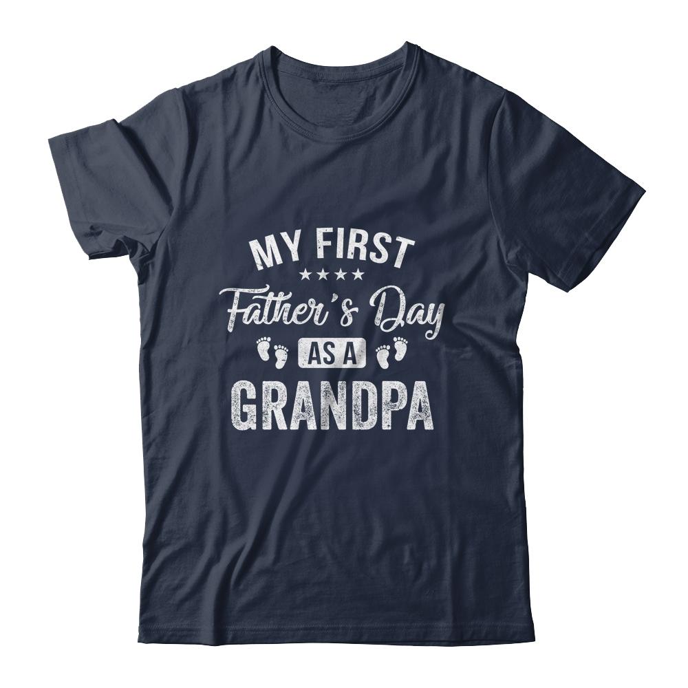 My First Father's Day As A Grandpa Fathers Day-T-Shirt & Hoodie-Classic T-Shirt-Navy