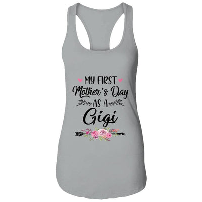 My First Mother's Day As A Gigi Mothers Day-T-Shirt & Tank Top-Women's Ideal Racerback Tank-Heather Grey