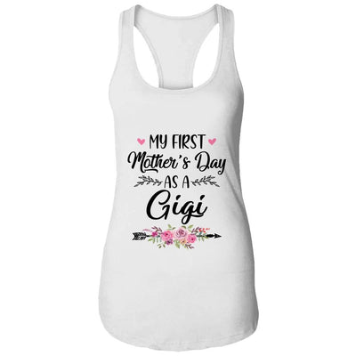 My First Mother's Day As A Gigi Mothers Day-T-Shirt & Tank Top-Women's Ideal Racerback Tank-White
