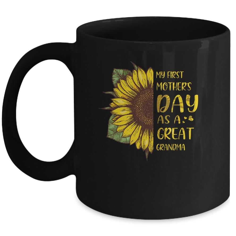 My First Mothers Day As Great Grandma Sunflower Mug