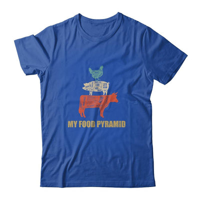 My Food Pyramid Funny Carnivore Cow Pig Chicken-T-Shirt & Hoodie-Classic T-Shirt-Royal