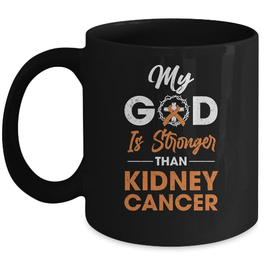 My God Is Stronger Than Kidney Cancer Awareness Mug-Coffee Mug-Mug-Black