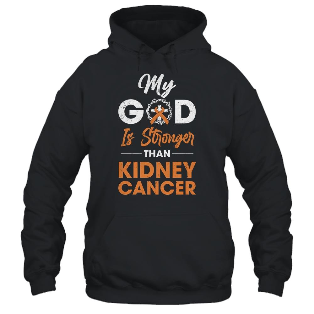 My God Is Stronger Than Kidney Cancer Awareness-T-Shirt & Hoodie-Pullover Hoodie-Black