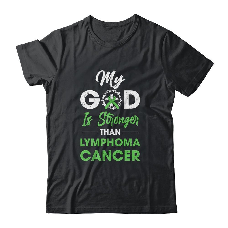 My God Is Stronger Than Lymphoma Cancer Awareness-T-Shirt & Hoodie-Classic T-Shirt-Black