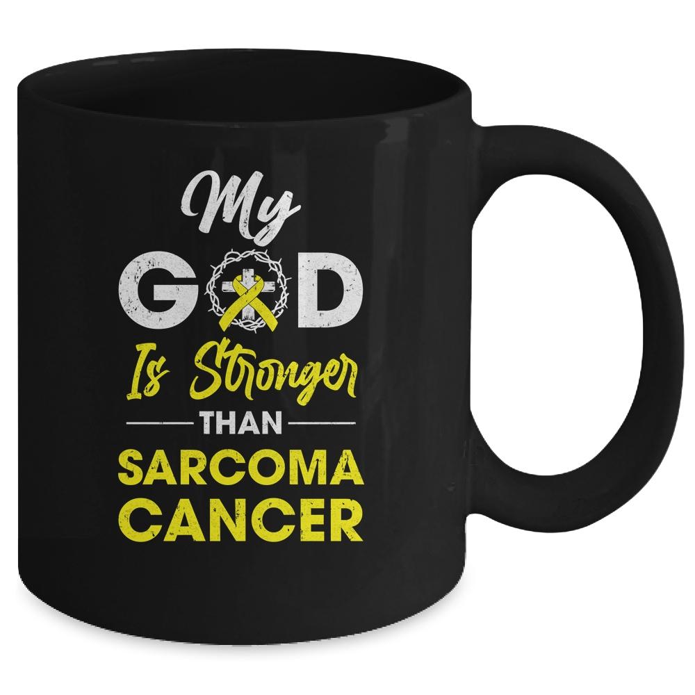 My God Is Stronger Than Sarcoma Cancer Awareness Mug-Coffee Mug-Mug-Black