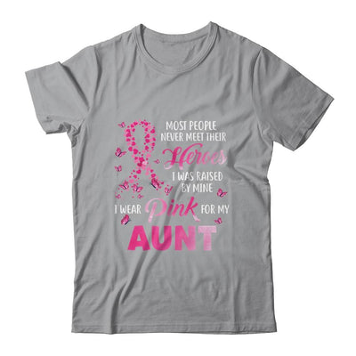 My Heroes I Wear Pink For My Aunt Breast Cancer Awareness-T-Shirt & Hoodie-Classic T-Shirt-Sport Grey