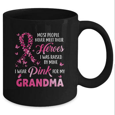 My Heroes I Wear Pink For My Grandma Breast Cancer Awareness Mug-Coffee Mug-Mug-Black