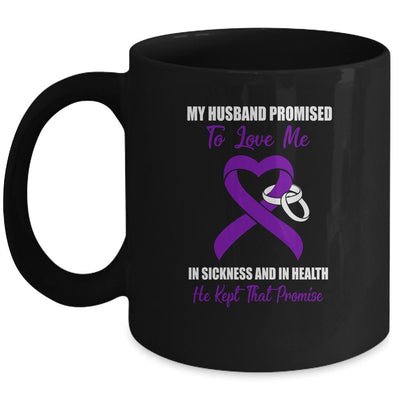 My Husband Promises To Love Me In Sickness Purple Ribbon Mug-Coffee Mug-Mug-Black