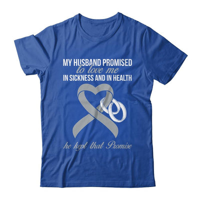 My Husband Promises To Me In Sickness Brain Grey Ribbon-T-Shirt & Hoodie-Classic T-Shirt-Royal