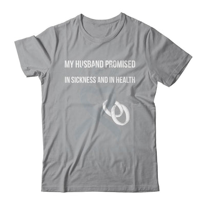 My Husband Promises To Me In Sickness Brain Grey Ribbon-T-Shirt & Hoodie-Classic T-Shirt-Sport Grey