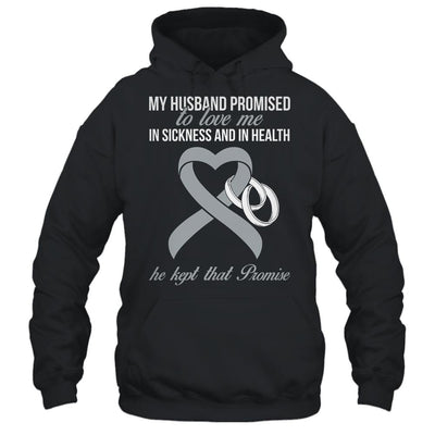 My Husband Promises To Me In Sickness Brain Grey Ribbon-T-Shirt & Hoodie-Pullover Hoodie-Black