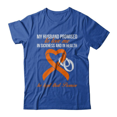 My Husband Promises To Me In Sickness Kidney Cancer Orange-T-Shirt & Hoodie-Classic T-Shirt-Royal
