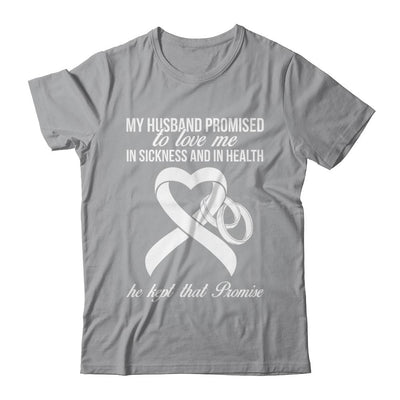 My Husband Promises To Me In Sickness Lung White Ribbon-T-Shirt & Hoodie-Classic T-Shirt-Sport Grey