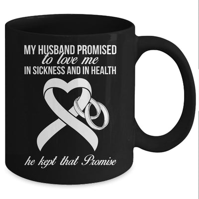 My Husband Promises To Me In Sickness Lung White Ribbon Mug-Coffee Mug-Mug-Black