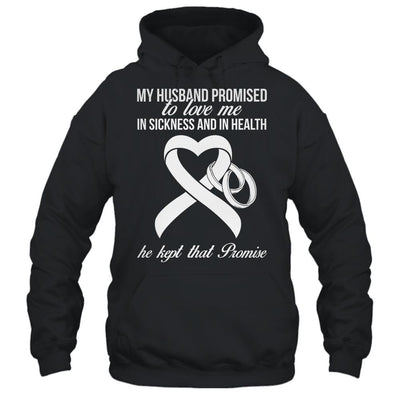 My Husband Promises To Me In Sickness Lung White Ribbon-T-Shirt & Hoodie-Pullover Hoodie-Black