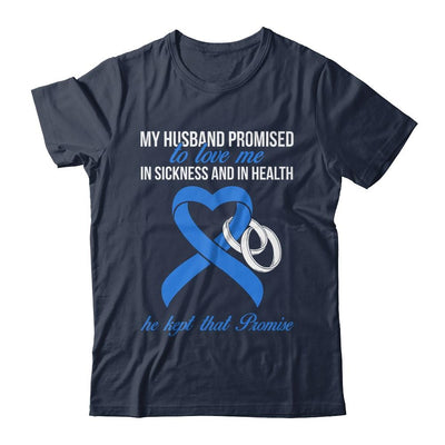 My Husband Promises To Me In Sickness Prostate Blue Ribbon-T-Shirt & Hoodie-Classic T-Shirt-Navy