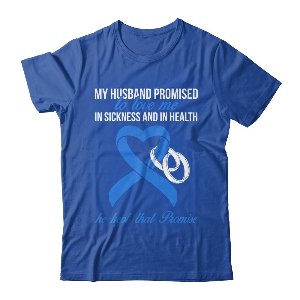 My Husband Promises To Me In Sickness Prostate Blue Ribbon-T-Shirt & Hoodie-Classic T-Shirt-Royal