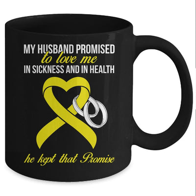 My Husband Promises To Me In Sickness Sarcoma Yellow Ribbon Mug-Coffee Mug-Mug-Black
