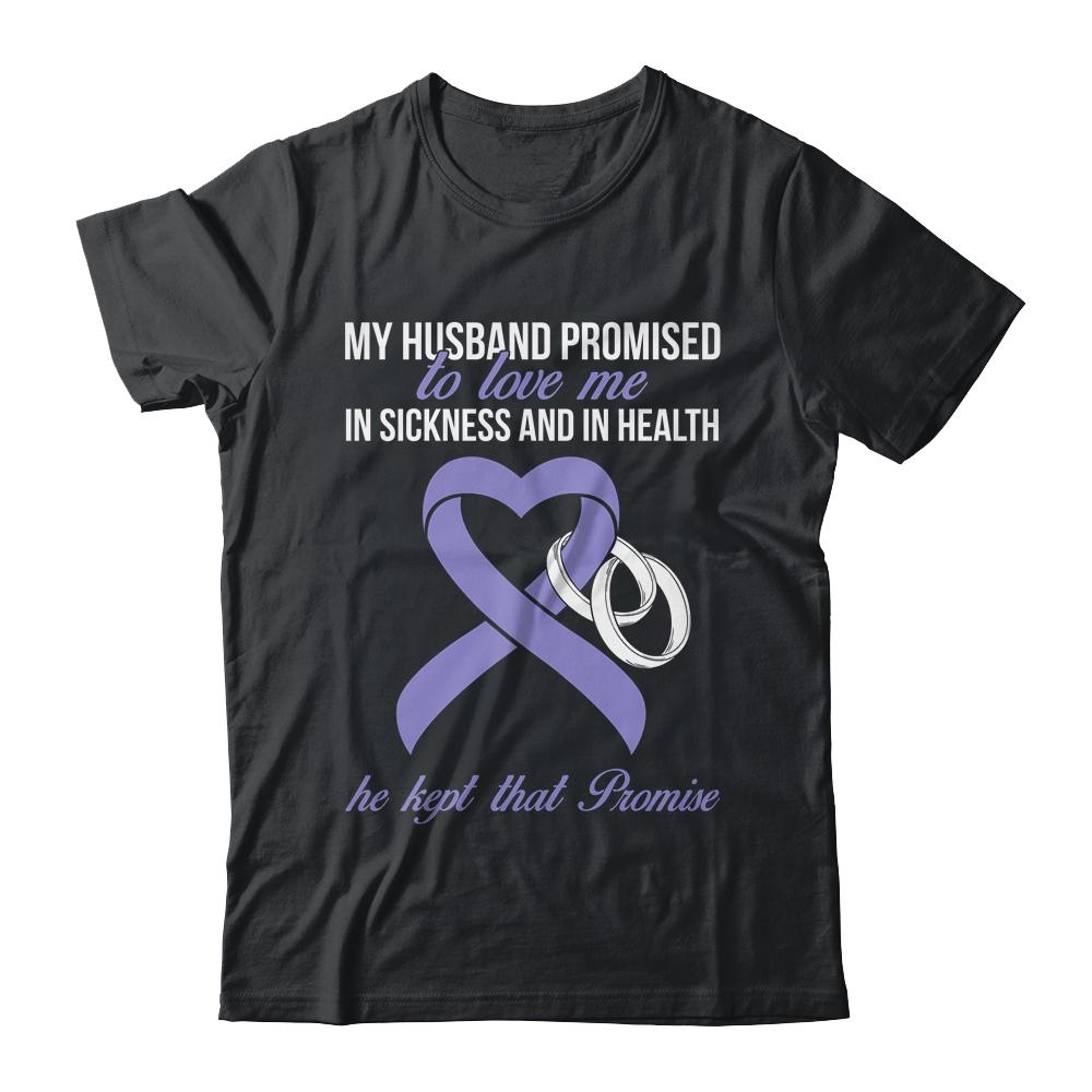 My Husband Promises To Me In Sickness Stomach Periwinkle Ribbon-T-Shirt & Hoodie-Classic T-Shirt-Black