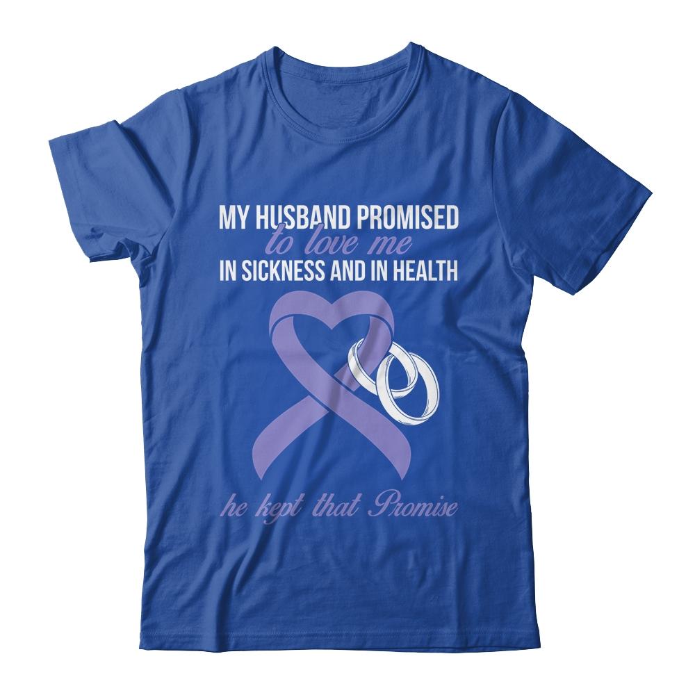 My Husband Promises To Me In Sickness Stomach Periwinkle Ribbon-T-Shirt & Hoodie-Classic T-Shirt-Royal
