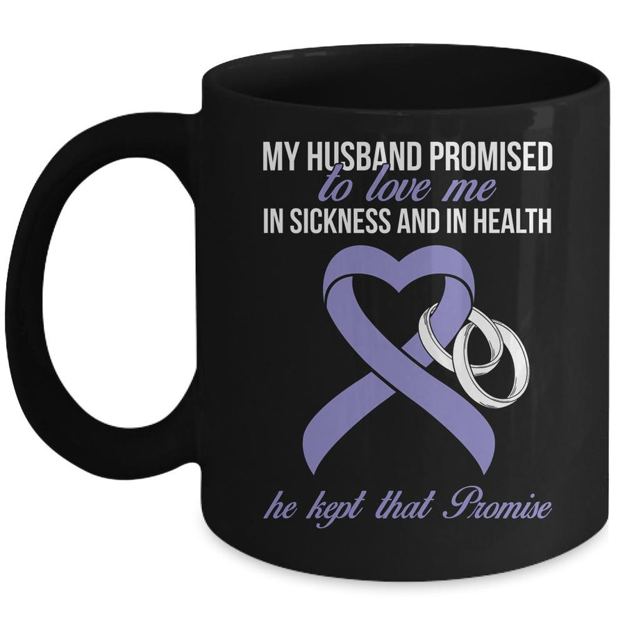 My Husband Promises To Me In Sickness Stomach Periwinkle Ribbon Mug-Coffee Mug-Mug-Black