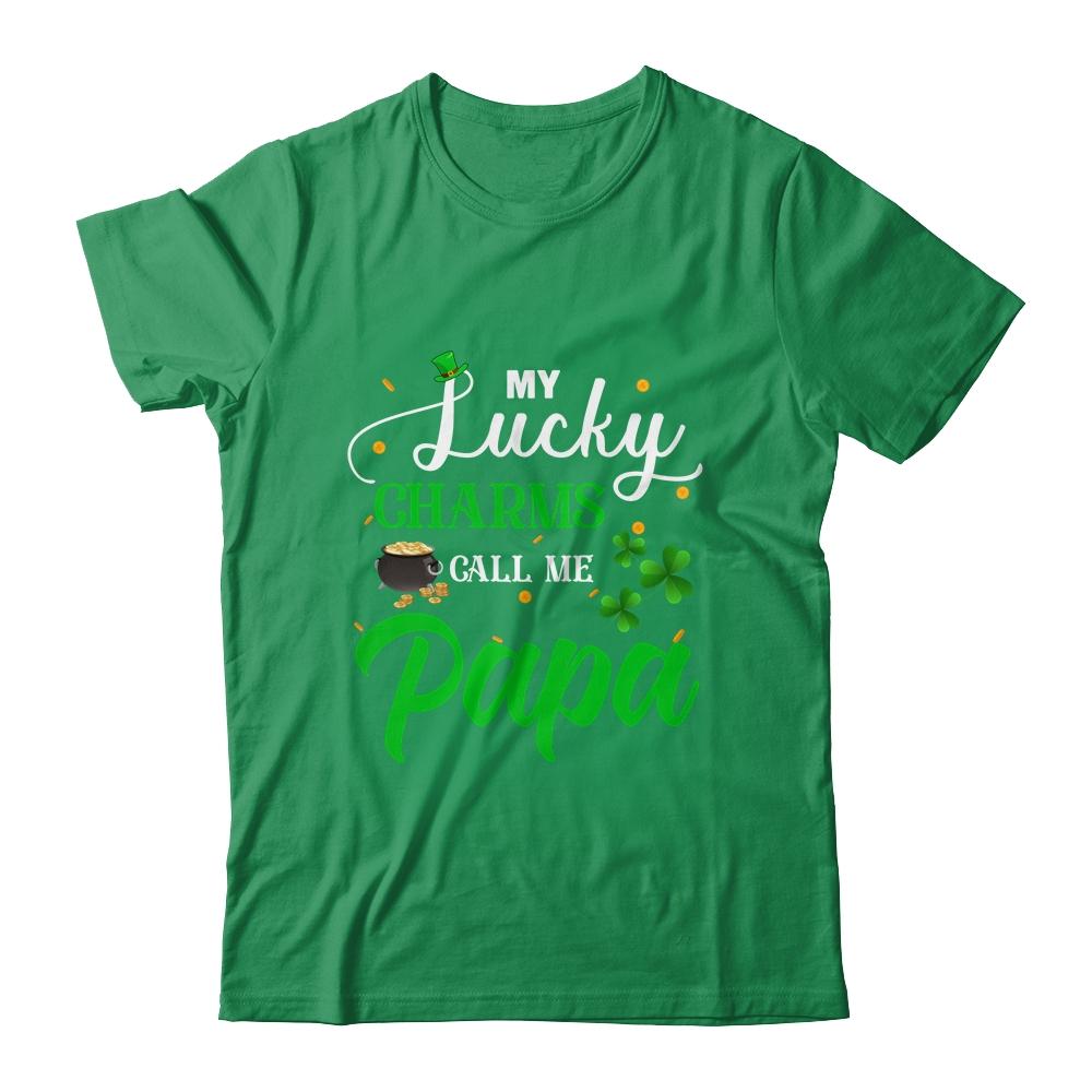 My Lucky Charms Call Me Papa St Patricks Day-T-Shirt & Hoodie-Classic T-Shirt-Irish Green