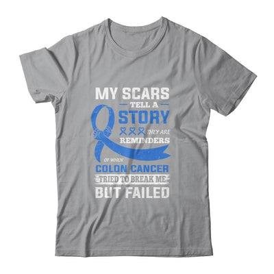 My Scars Tell A Story Colon Cancer Awareness-T-Shirt & Hoodie-Classic T-Shirt-Sport Grey