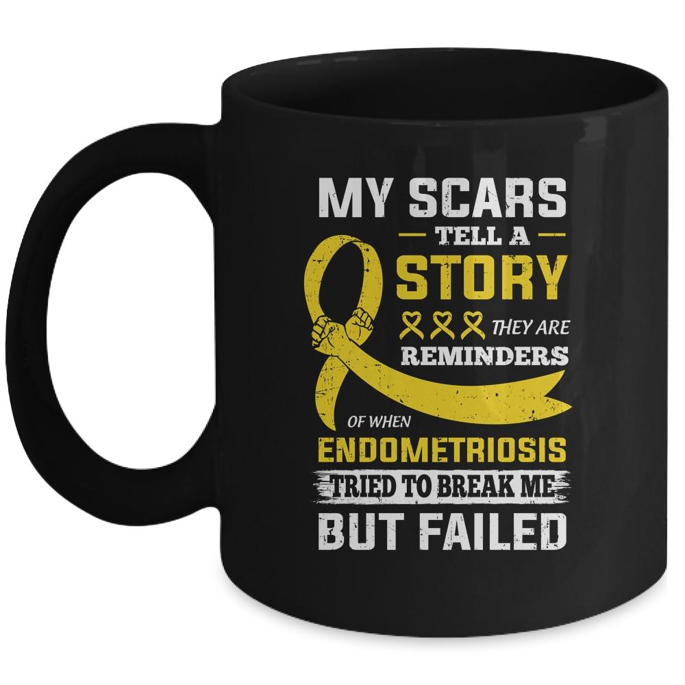 My Scars Tell A Story Endometriosis Awareness Mug-Coffee Mug-Mug-Black