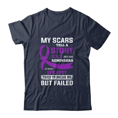 My Scars Tell A Story Epilepsy Awareness-T-Shirt & Hoodie-Classic T-Shirt-Navy