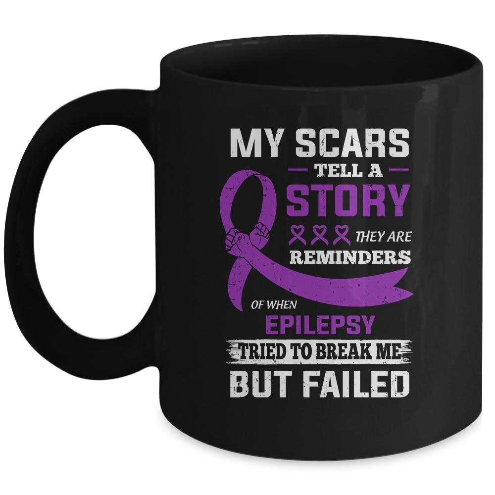 My Scars Tell A Story Epilepsy Awareness Mug-Coffee Mug-Mug-Black