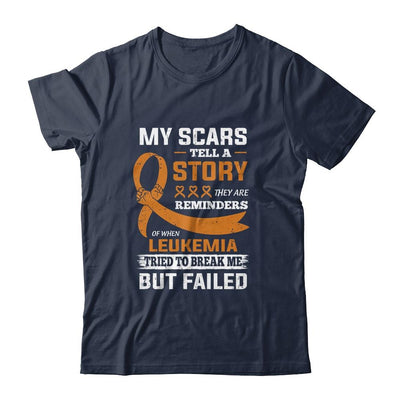 My Scars Tell A Story Leukemia Awareness-T-Shirt & Hoodie-Classic T-Shirt-Navy
