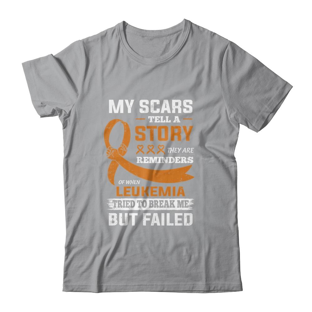 My Scars Tell A Story Leukemia Awareness-T-Shirt & Hoodie-Classic T-Shirt-Sport Grey