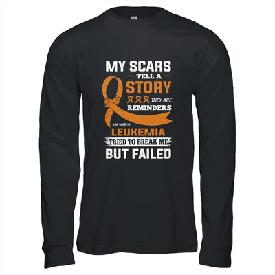 My Scars Tell A Story Leukemia Awareness-T-Shirt & Hoodie-Long Sleeve T-Shirt-Black