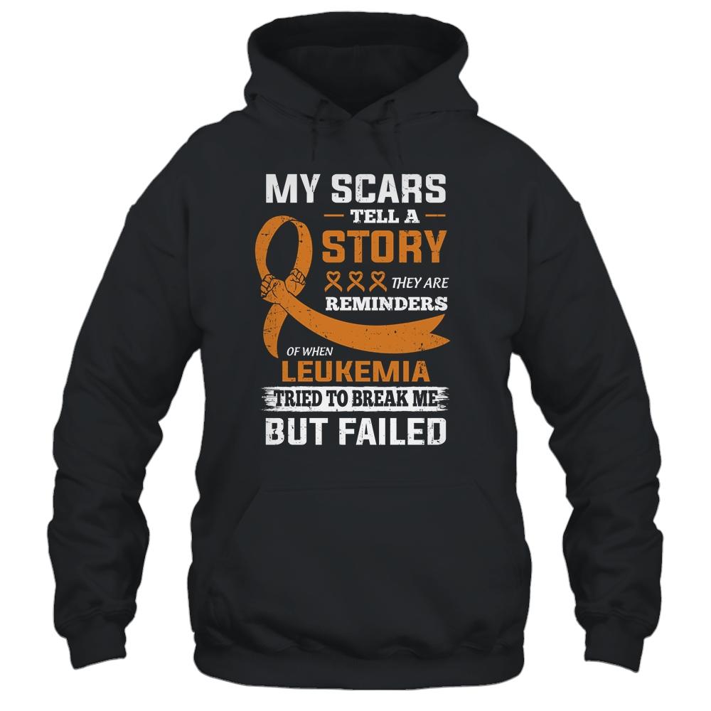 My Scars Tell A Story Leukemia Awareness-T-Shirt & Hoodie-Pullover Hoodie-Black