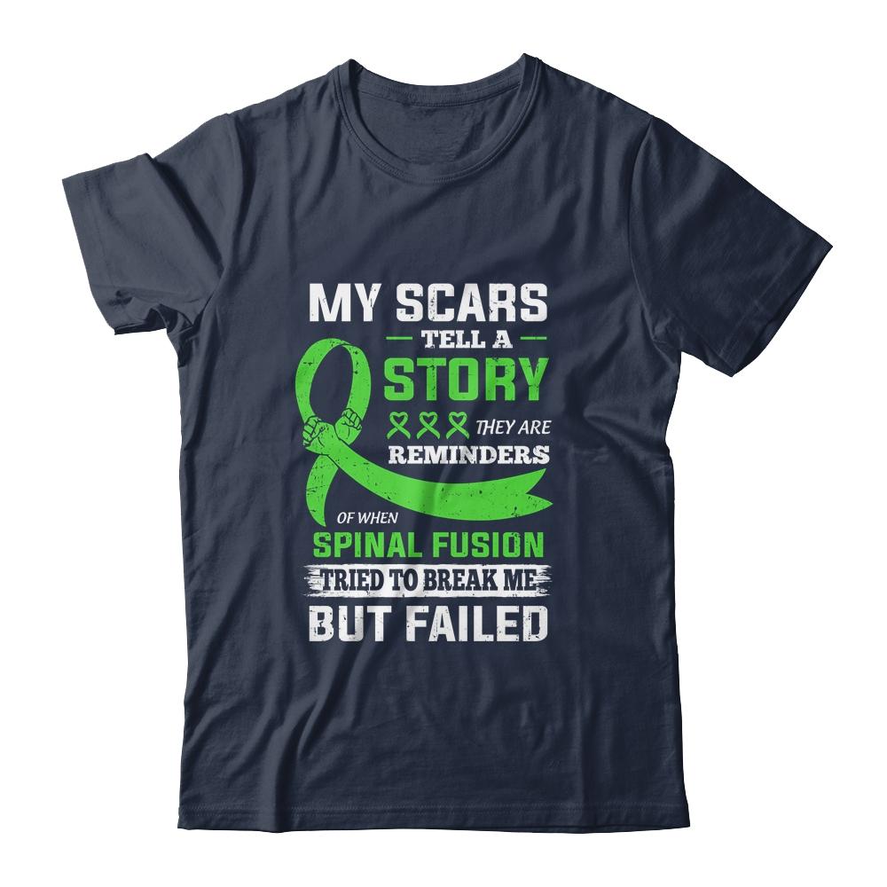 My Scars Tell A Story Spinal Fusion Awareness-T-Shirt & Hoodie-Classic T-Shirt-Navy
