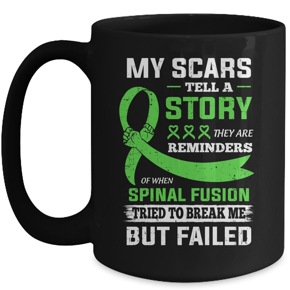 My Scars Tell A Story Spinal Fusion Awareness Mug-Coffee Mug-Mug-Black