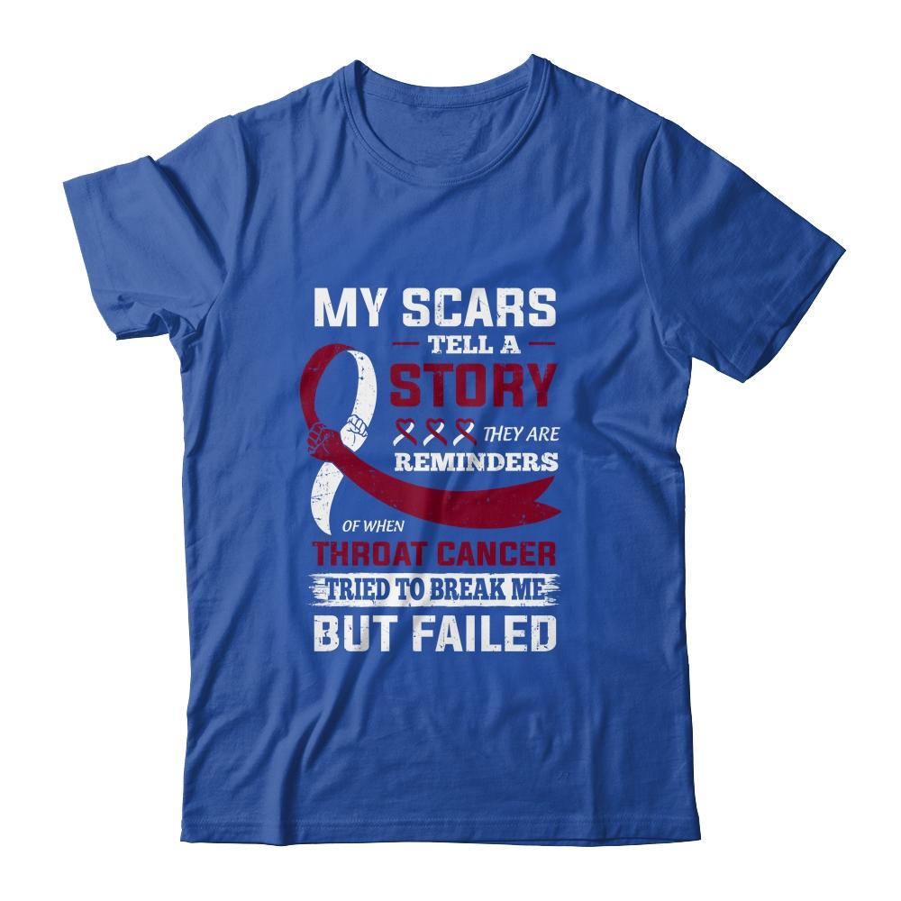 My Scars Tell A Story Throat Cancer Awareness-T-Shirt & Hoodie-Classic T-Shirt-Royal