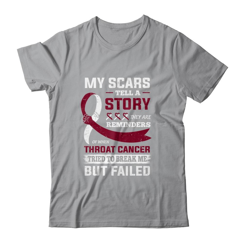 My Scars Tell A Story Throat Cancer Awareness-T-Shirt & Hoodie-Classic T-Shirt-Sport Grey