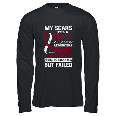 My Scars Tell A Story Throat Cancer Awareness-T-Shirt & Hoodie-Long Sleeve T-Shirt-Black