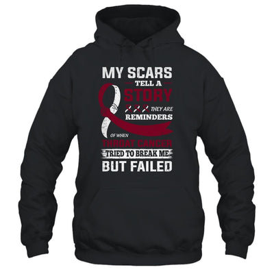 My Scars Tell A Story Throat Cancer Awareness-T-Shirt & Hoodie-Pullover Hoodie-Black