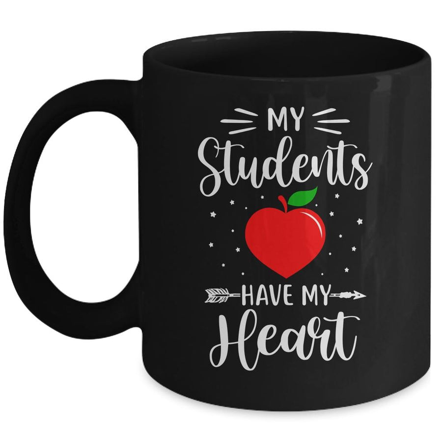 My Students Have My Heart Teacher Valentines Day Gift Mug-Coffee Mug-Mug-Black