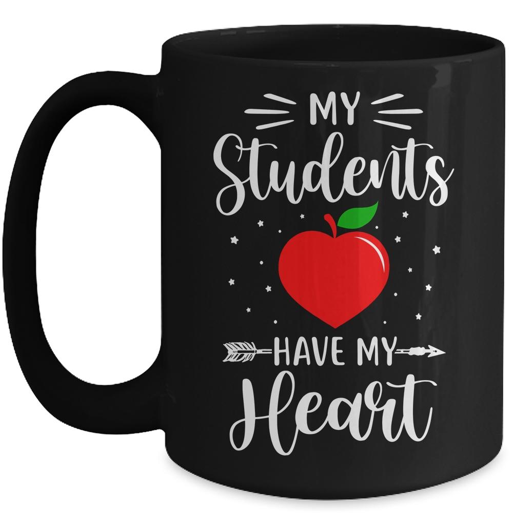 My Students Have My Heart Teacher Valentines Day Gift Mug-Coffee Mug-Mug-Black