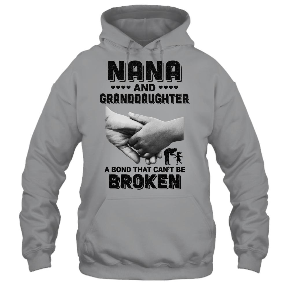 Nana And Granddaughter A Bond That Can't Be Broken Gift-T-Shirt & Hoodie-Pullover Hoodie-Sport Grey