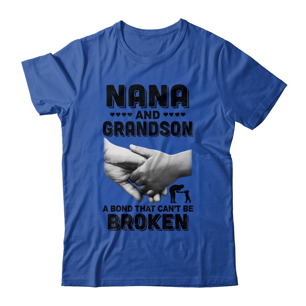 Nana And Grandson A Bond That Can't Be Broken Gift-T-Shirt & Hoodie-Classic T-Shirt-Royal