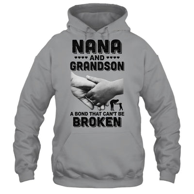 Nana And Grandson A Bond That Can't Be Broken Gift-T-Shirt & Hoodie-Pullover Hoodie-Sport Grey