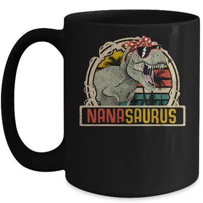 Nanasaurus T Rex Dinosaur Nana Saurus Family Matching Mug-Coffee Mug-Mug-Black