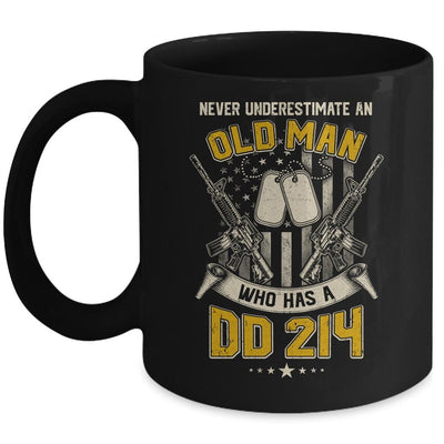 Never Underestimate An Old Man Who Has A DD214 Veteran Mug-Coffee Mug-Mug-Black